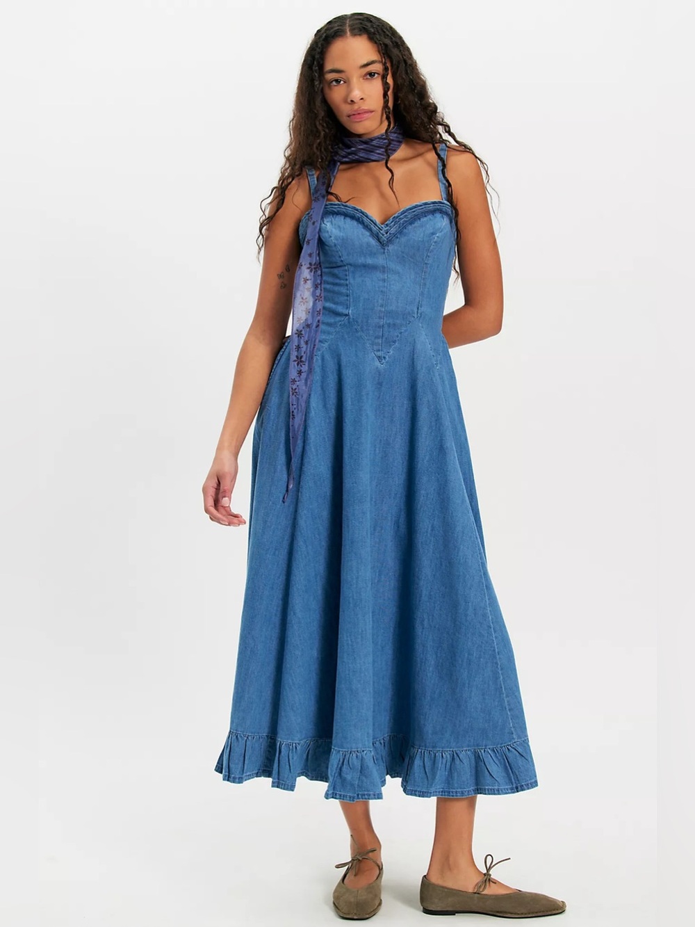 NWT Free People Another Season Denim Midi Dress